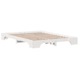 Berkfield Home White Bed Frame White Wood 140 x 200 cm Durable Solid Pine Bed Frame - thumbnail 7
