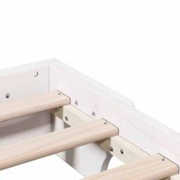Berkfield Home White Bed Frame White Wood 140 x 200 cm Durable Solid Pine Bed Frame - thumbnail 8