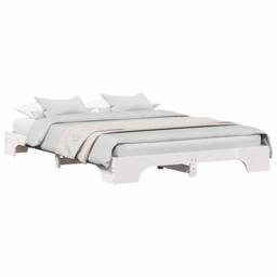 Berkfield Home White Bed Frame White Wood 140 x 200 cm Durable Solid Pine Bed Frame - thumbnail 1