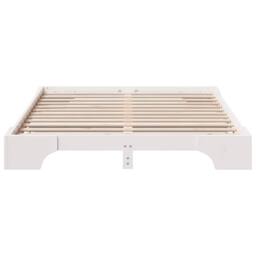 Berkfield Home White Bed Frame White Wood 140 x 200 cm Durable Solid Pine Bed Frame - thumbnail 5
