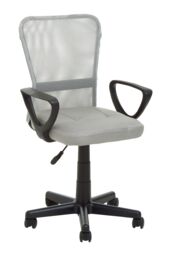 Orsina Comfortable Home Office Chair - Grey/Light Grey, Ergonomic Work From Office Chair, Movable Chair For Bedroom in Light Grey - thumbnail 2
