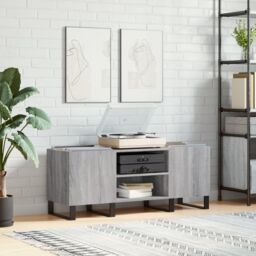 Berkfield Home Record Cabinet Grey Sonoma 121x38x48 cm Engineered Wood - Size: 121 x 38 x 48 cm
