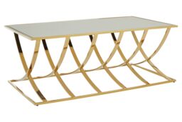 Orsina Modern Mirrored Top Coffee Table, Elegant Chrome Finished Accent Table, Contemporary Decorative Table in Gold - thumbnail 2