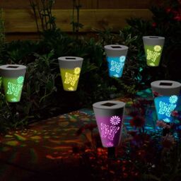 mysmartbuy Set of 6 Solar Powered Garden Silhouette Butterfly LED Stake Lights - thumbnail 1