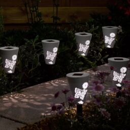 mysmartbuy Set of 6 Solar Powered Garden Silhouette Butterfly LED Stake Lights - thumbnail 2