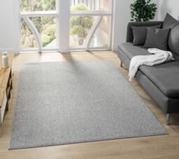 Desire Rugs Avior Washable Plain Living Room Area Rug - Loop Pile Pebble Design in Grey - Size: 60 cm x 220 cm - thumbnail 1