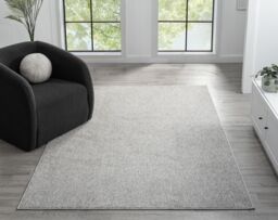 Desire Rugs Avior Washable Plain Living Room Area Rug - Loop Pile Pebble Design in Grey - Size: 60 cm x 220 cm - thumbnail 2