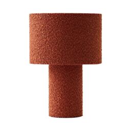 ValueLights Ash Warm Rust Full Fabric Boucle Table Lamp with LED Bulb in Burnt Orange - thumbnail 3