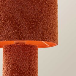 ValueLights Ash Warm Rust Full Fabric Boucle Table Lamp with LED Bulb in Burnt Orange - thumbnail 4