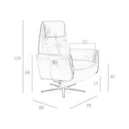 Angel Cerda Sand Leather Electric Recliner - Swivel Armchair in Light Sand - thumbnail 7