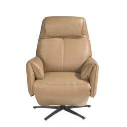 Angel Cerda Sand Leather Electric Recliner - Swivel Armchair in Light Sand - thumbnail 2