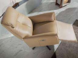 Angel Cerda Sand Leather Electric Recliner - Swivel Armchair in Light Sand - thumbnail 5