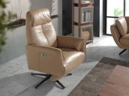 Angel Cerda Sand Leather Electric Recliner - Swivel Armchair in Light Sand - thumbnail 3