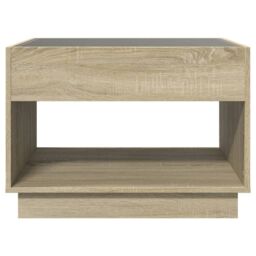 Berkfield Home Coffee Table with Infinity LED Sonoma Oak 70x50x50 cm in Brown - Size: 70 x 50 x 50 cm - thumbnail 6