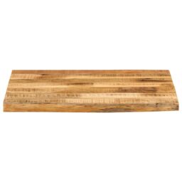 Berkfield Home Table Top 40x40x2.5 cm Live Edge Solid Wood Rough Mango in Brown - thumbnail 3