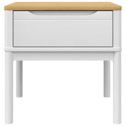 Berkfield Home Lamp Table FLORO White 55x55x54 cm Solid Wood Pine - Size: 55 x 55 x 54 cm - thumbnail 5