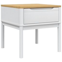 Berkfield Home Lamp Table FLORO White 55x55x54 cm Solid Wood Pine - Size: 55 x 55 x 54 cm - thumbnail 2