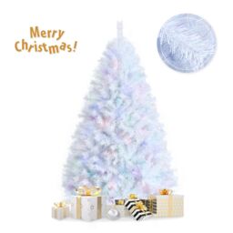 Gymax 180cm White Christmas Tree With 792 Branch Tips & Metal Stand - thumbnail 1