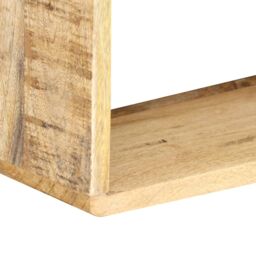 Berkfield Home 3 Piece Wall Cube Shelf Set Soild Mango Wood in Brown - thumbnail 4