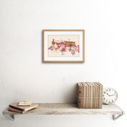 "Artery8 Wall Art Print Inverness Castle Highland Scotland Scottish Watercolour Framed Art in Beige - Size: W7"" x H9""" - thumbnail 2