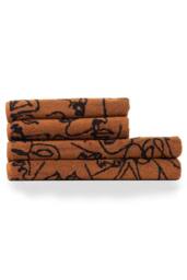 Furn Everybody Abstract Cotton Jacquard 4-Piece Towel Bale in Brown