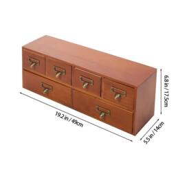 Kelvenix Desk Organizer with 6 Drawers Storage Box Cabinet in Brown - Size: 0.6m2 - thumbnail 2