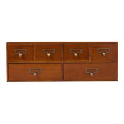 Kelvenix Desk Organizer with 6 Drawers Storage Box Cabinet in Brown - Size: 0.6m2