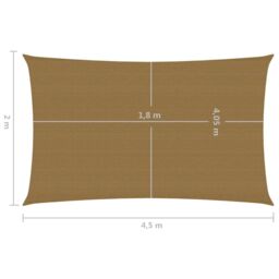 Berkfield Home Sunshade Sail 160 g/m ² Taupe 2x4.5 m HDPE in Beige - thumbnail 6