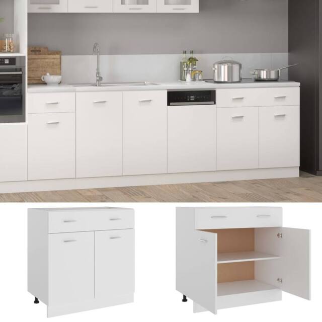 Berkfield Home Drawer Bottom Cabinet White 80x46x81.5 cm Engineered Wood - image 1