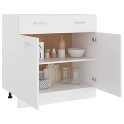 Berkfield Home Drawer Bottom Cabinet White 80x46x81.5 cm Engineered Wood - thumbnail 4
