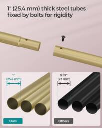 SONGMICS Clothes Rail with Storage Shelf & Lockable Wheels in Gold - thumbnail 6