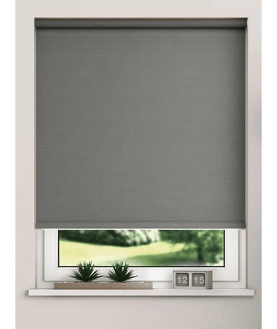 New Edge Blinds Thermal Blackout Roller Blinds 175cm Drop x Width 170cm Slate Grey in Charcoal - Size: 140m width x 175 cm drop - image 1