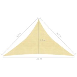 Berkfield Home Sunshade Sail 160 g/m ² Beige 2.5x2.5x3.5 m HDPE - thumbnail 6