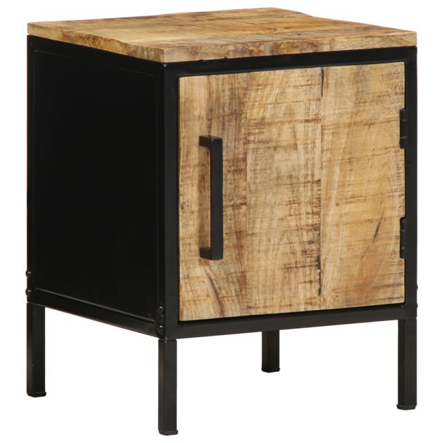 Berkfield Home Bedside Cabinet 30 x 30 x 40 cm Solid Wood Rough Mango in Brown - image 1