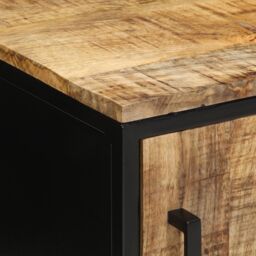 Berkfield Home Bedside Cabinet 30 x 30 x 40 cm Solid Wood Rough Mango in Brown - thumbnail 8