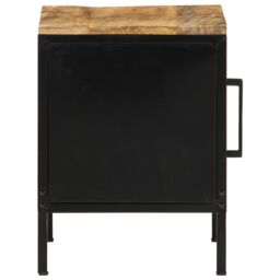 Berkfield Home Bedside Cabinet 30 x 30 x 40 cm Solid Wood Rough Mango in Brown - thumbnail 6