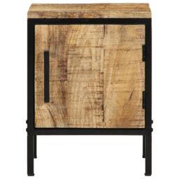 Berkfield Home Bedside Cabinet 30 x 30 x 40 cm Solid Wood Rough Mango in Brown - thumbnail 5