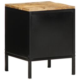 Berkfield Home Bedside Cabinet 30 x 30 x 40 cm Solid Wood Rough Mango in Brown - thumbnail 7