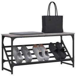 Berkfield Home Shoe Rack Grey Sonoma 90x30x45 cm Engineered Wood - Size: 90 x 30 x 45 cm - thumbnail 3