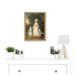 Artery8 Painting Portrait Doomed Queen Marie Antoinette Children France Artwork Framed Wall Art Print A4 in Light Oak - thumbnail 2