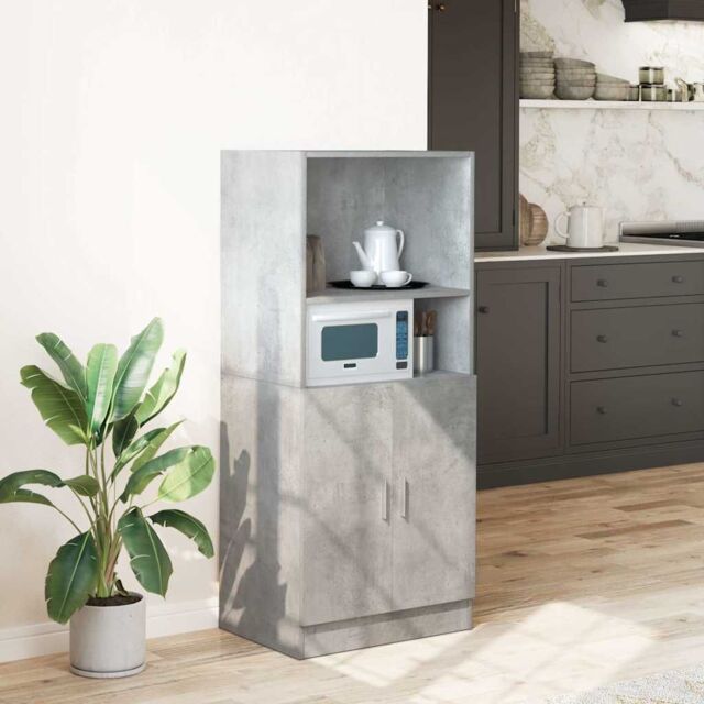 Berkfield Home Kitchen Cabinet Concrete Grey 57x41.5x131.5 cm Engineered Wood - image 1