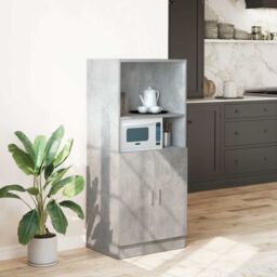 Berkfield Home Kitchen Cabinet Concrete Grey 57x41.5x131.5 cm Engineered Wood