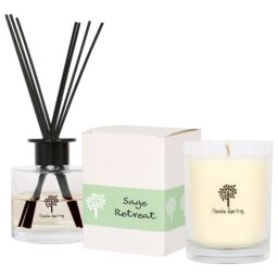 Nicola Spring 160g Soy Wax Scented Candle & Reed Diffuser Set - Sage Retreat in Clear - thumbnail 1