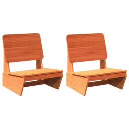 Berkfield Home Garden Chairs 2 pcs Wax Brown 60x64x70.5 cm Solid Wood Pine - thumbnail 2
