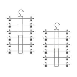 EONLION 2 Pack Trouser Hangers Space Saving Skirt Hangers in Silver - thumbnail 1