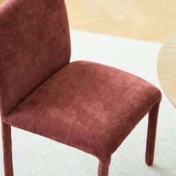 Nordlys Set of 2 Scandinavian Dining Chairs in Fabric in Red - thumbnail 4