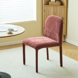 Nordlys Set of 2 Scandinavian Dining Chairs in Fabric in Red - thumbnail 2
