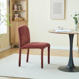 Nordlys Set of 2 Scandinavian Dining Chairs in Fabric in Red - thumbnail 7