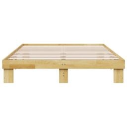 Berkfield Home Bed Frame without Mattress 135x190 cm Double Solid Wood Oak in Brown - thumbnail 6
