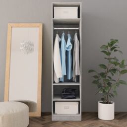 Berkfield Home Wardrobe Concrete Grey 50x50x200 cm Engineered Wood - Size: 50 x 50 x 200 cm - thumbnail 3